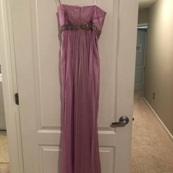 Lavender Prom Dress With Rhinestones + Rouching - Picture 7 of 8
